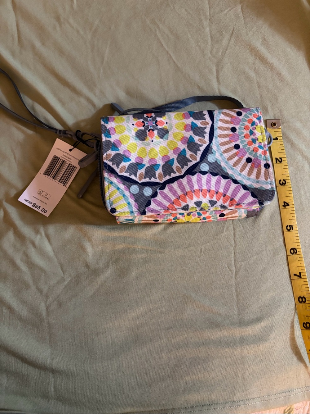 Vera Bradley Navy Multicolor Medallion Crossbody Wristlet Bag